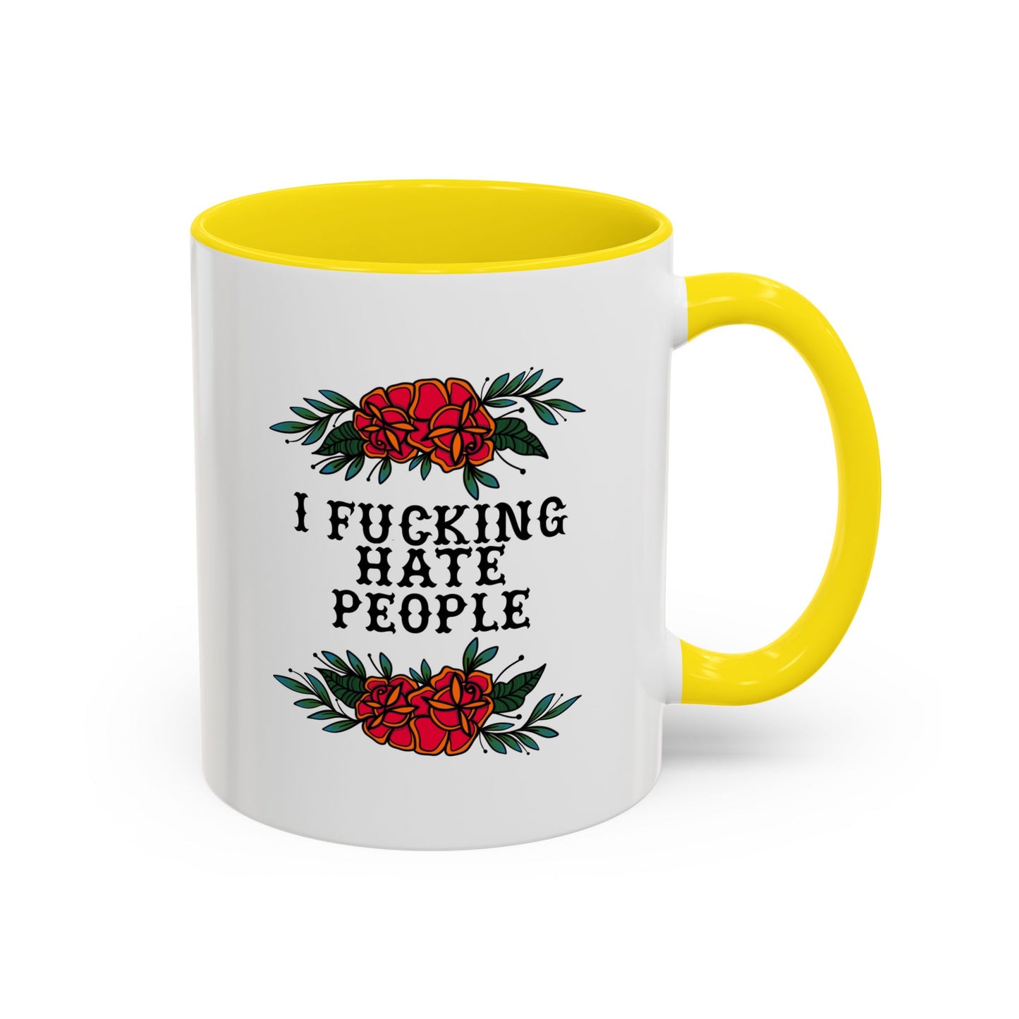 Floral hate people mug