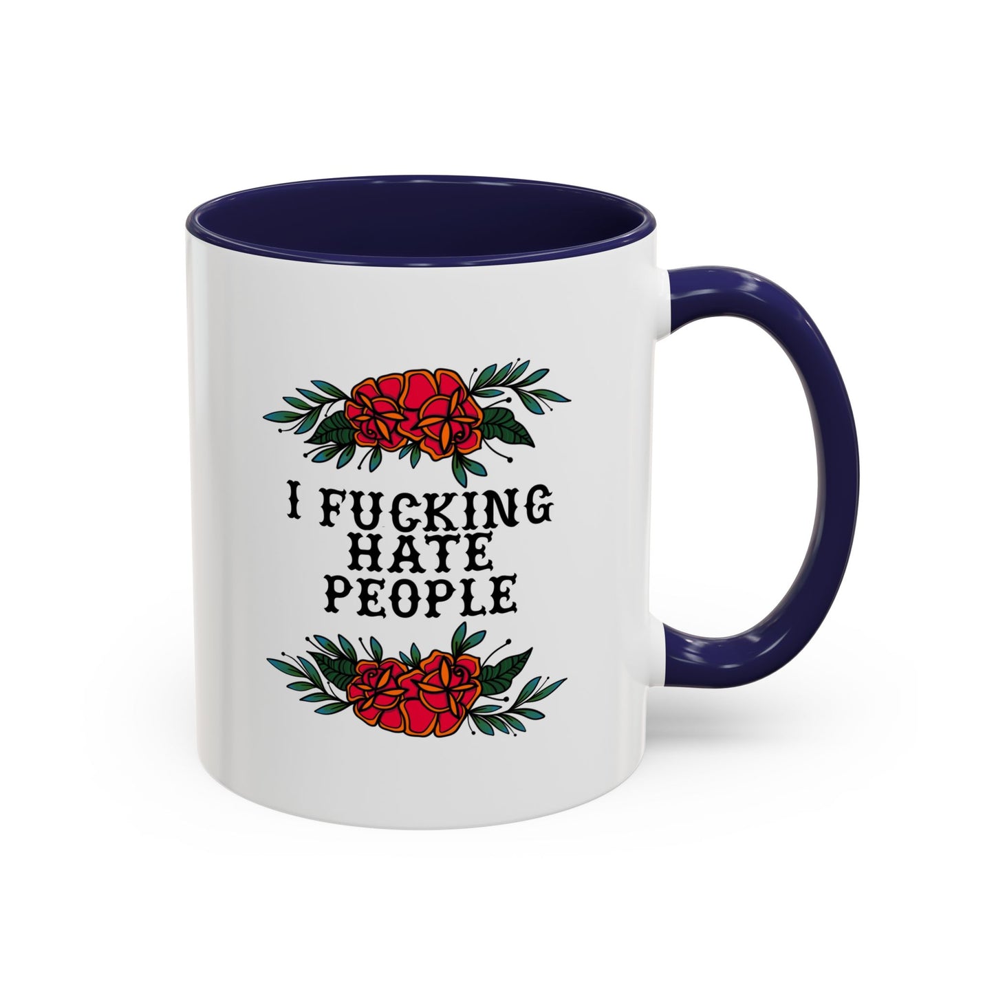 Floral hate people mug