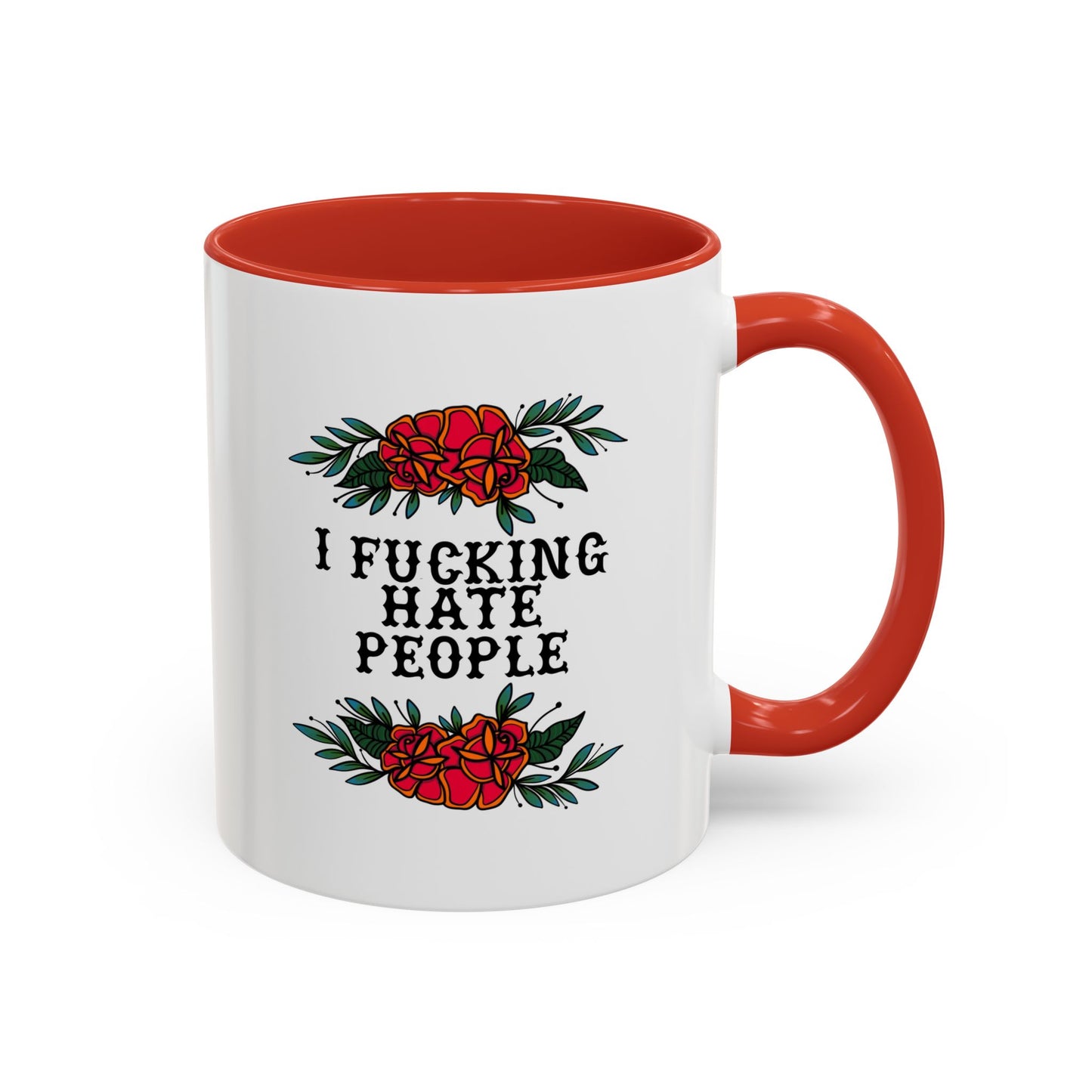 Floral hate people mug