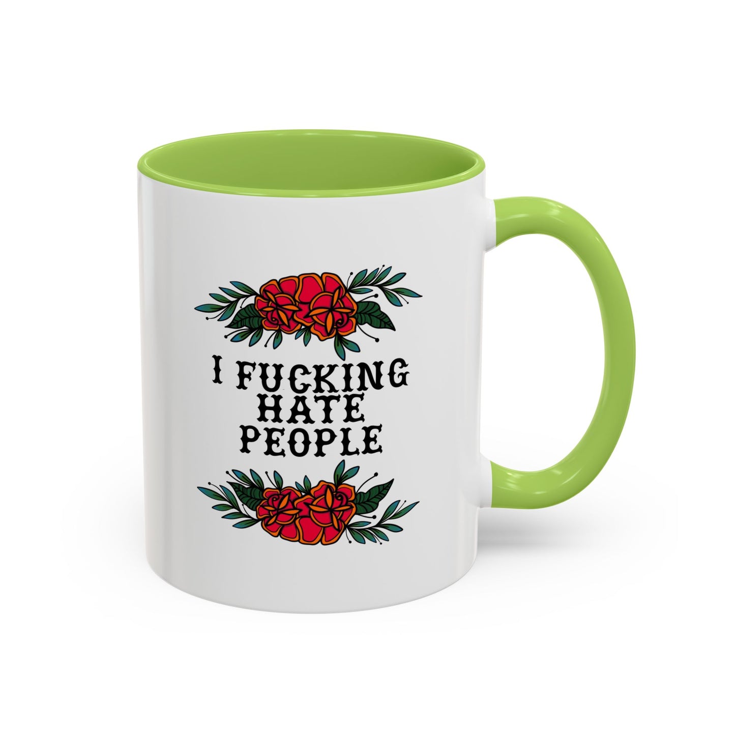 Floral hate people mug