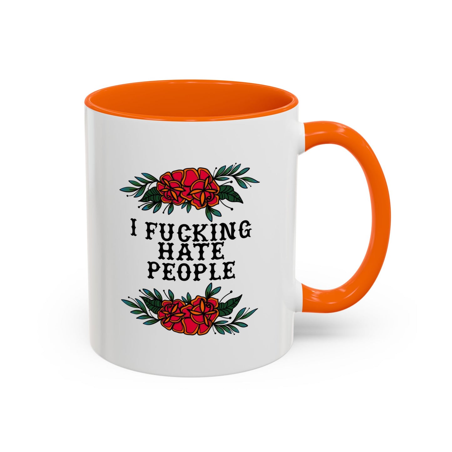 Floral hate people mug