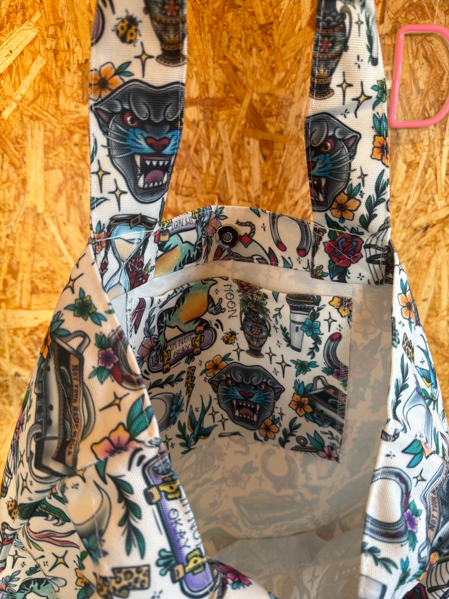 Canvas Traditional Tattoo Tote Bag