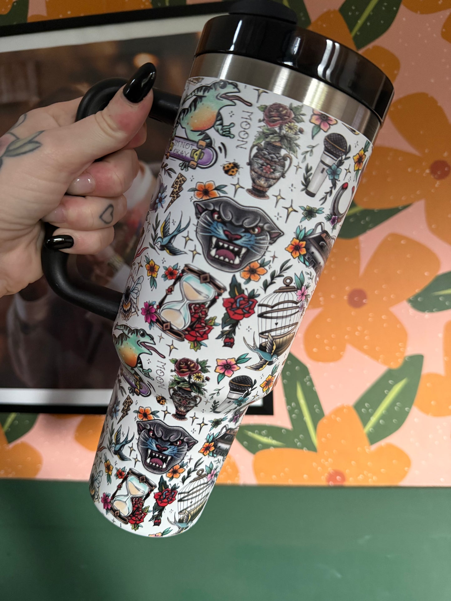Traditional Tattoo 40OZ Travel Mug