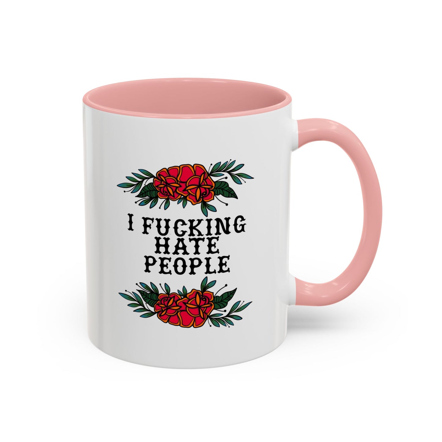 Floral hate people mug