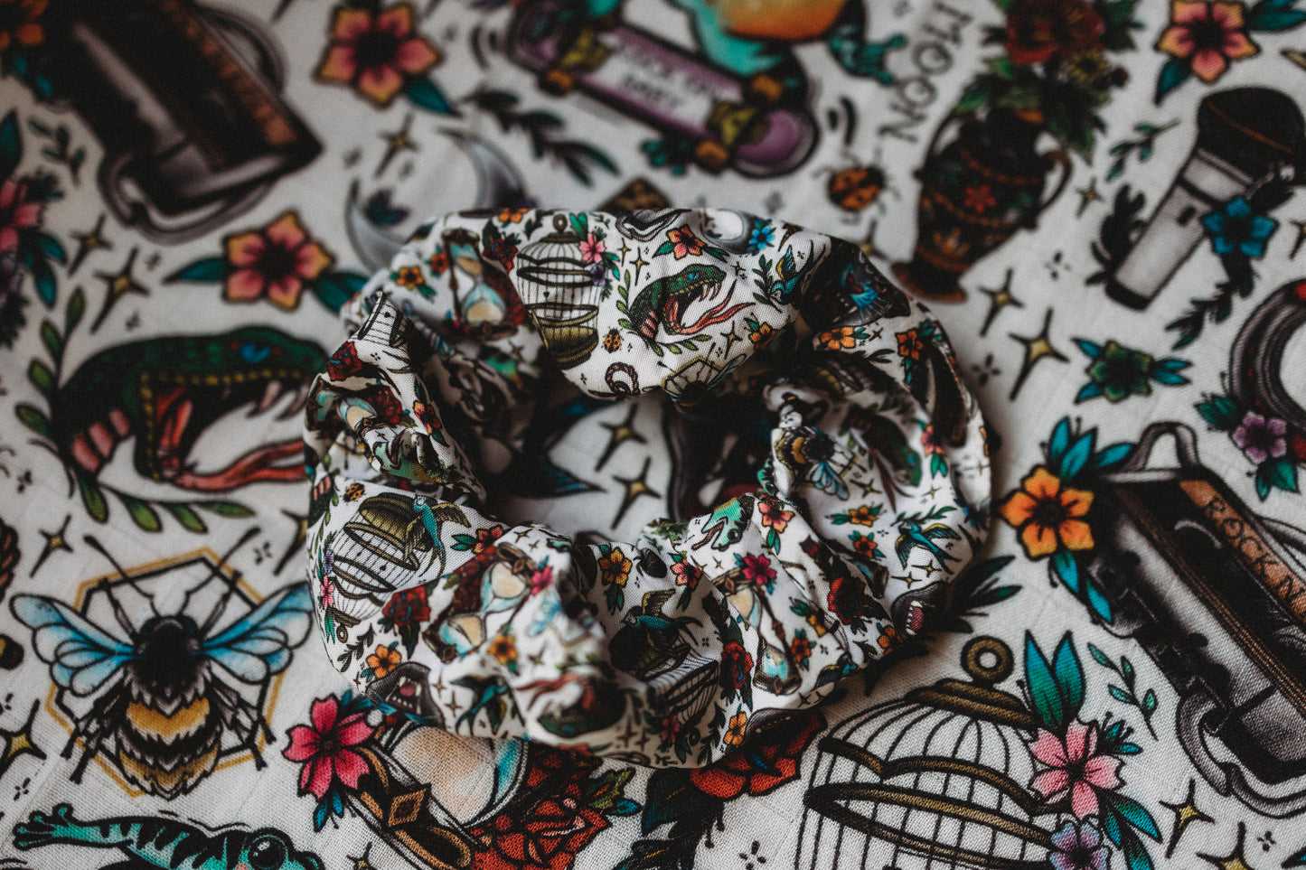 Traditional Tattoo Scrunchie Set Of 3