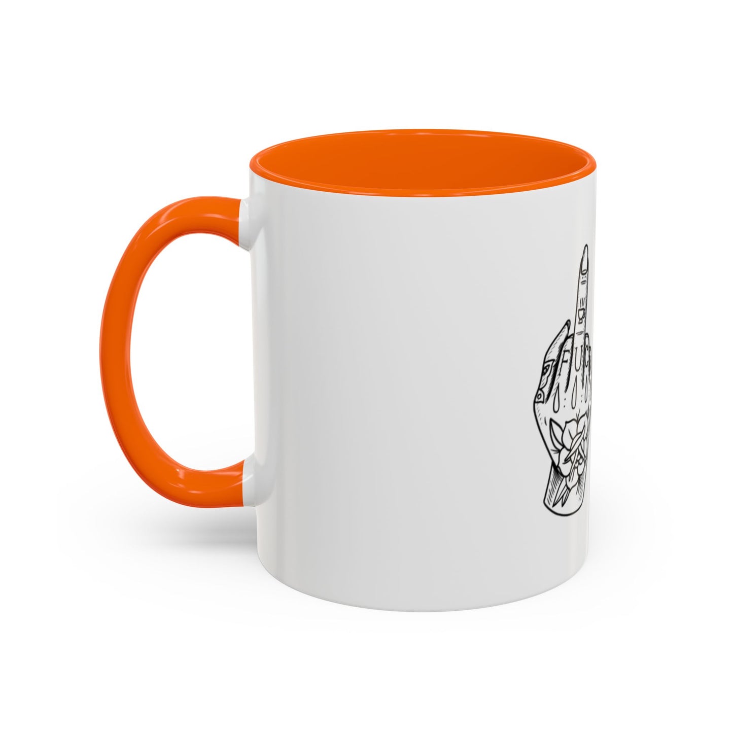 Middle Finger Tattoo Art Accent Coffee Mug