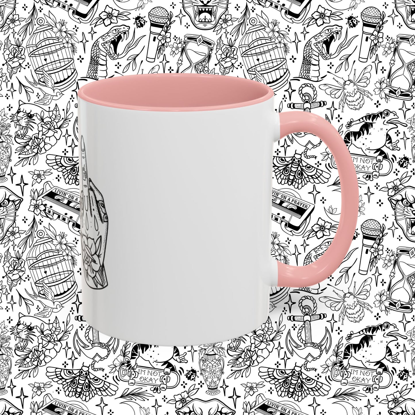 Middle Finger Tattoo Art Accent Coffee Mug