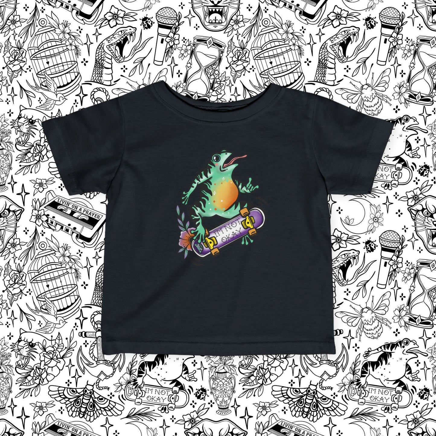 Traditional Tattoo Design I'm Not Okay infant tee