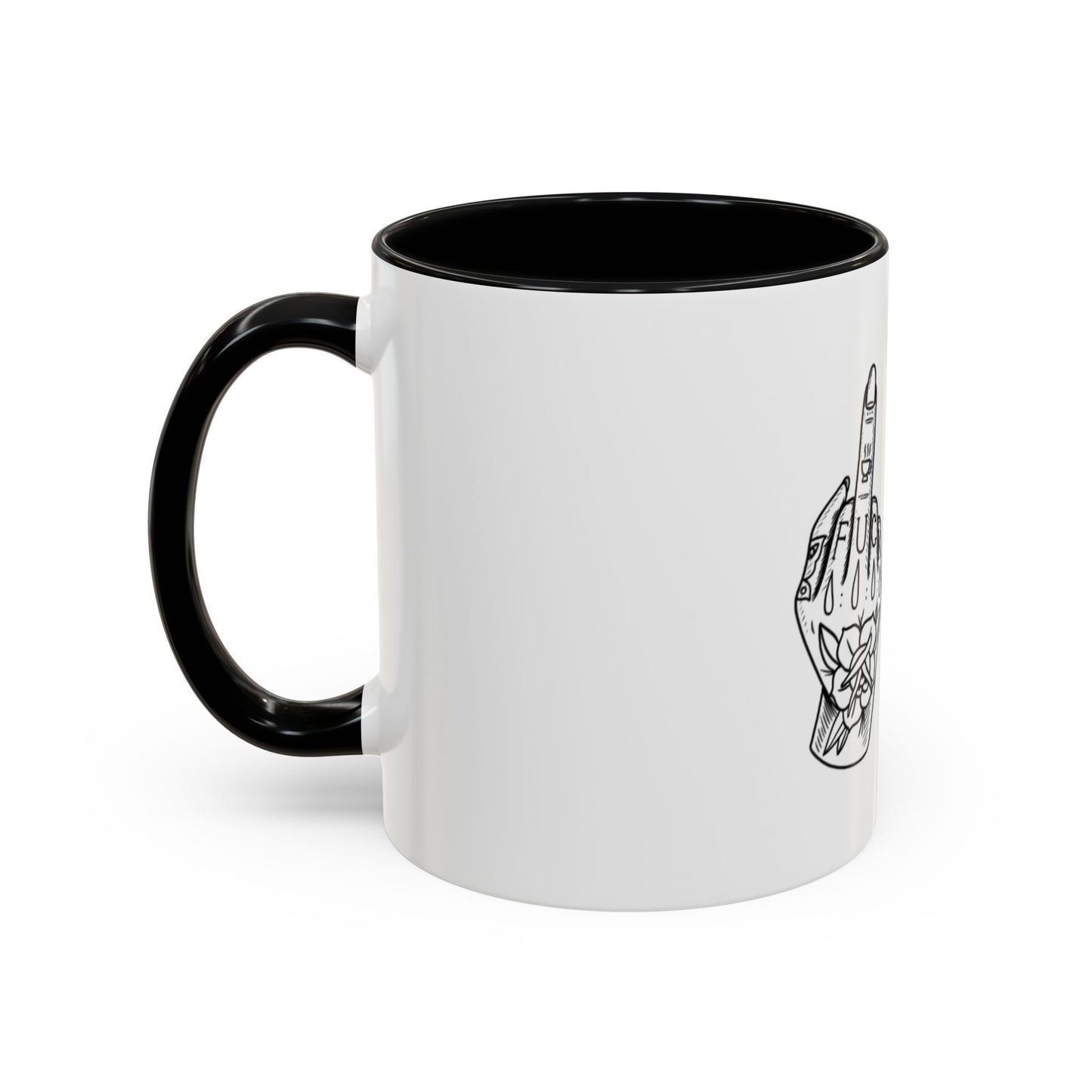 Middle Finger Tattoo Art Accent Coffee Mug