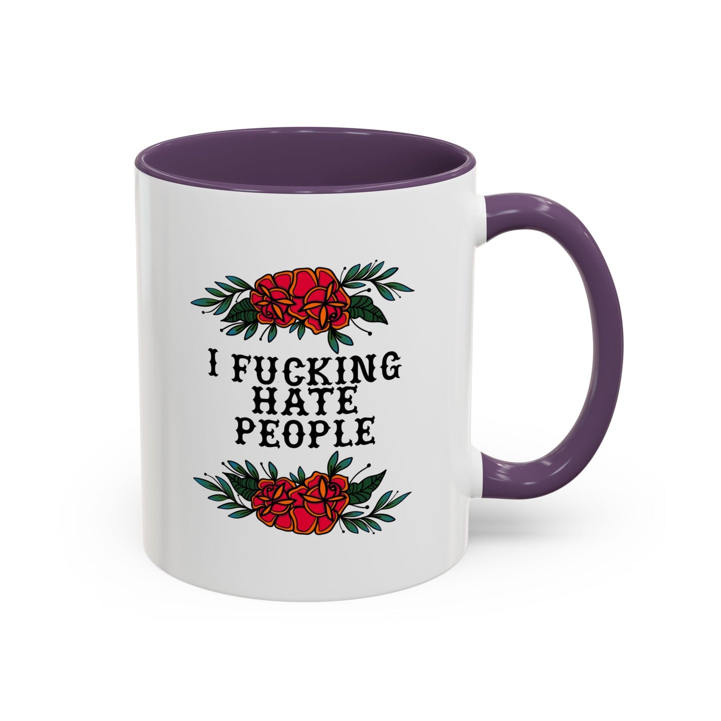 Floral hate people mug