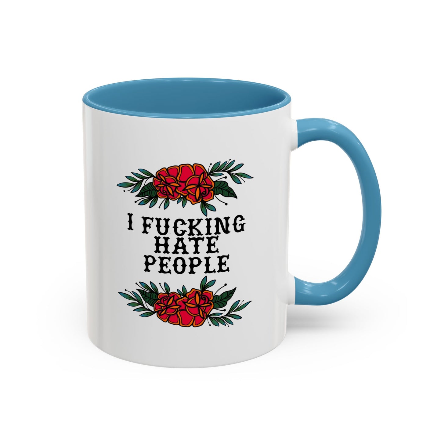 Floral hate people mug