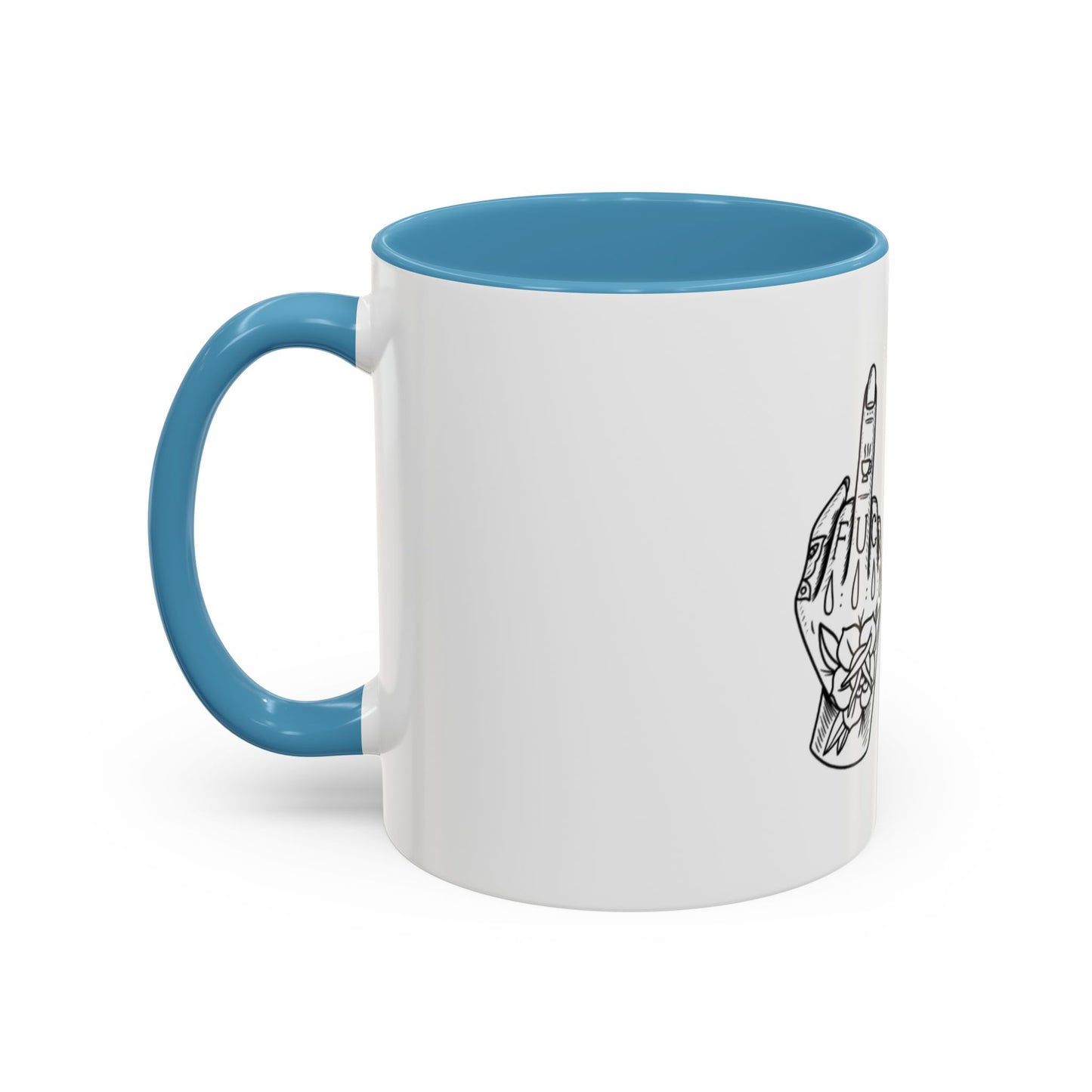 Middle Finger Tattoo Art Accent Coffee Mug