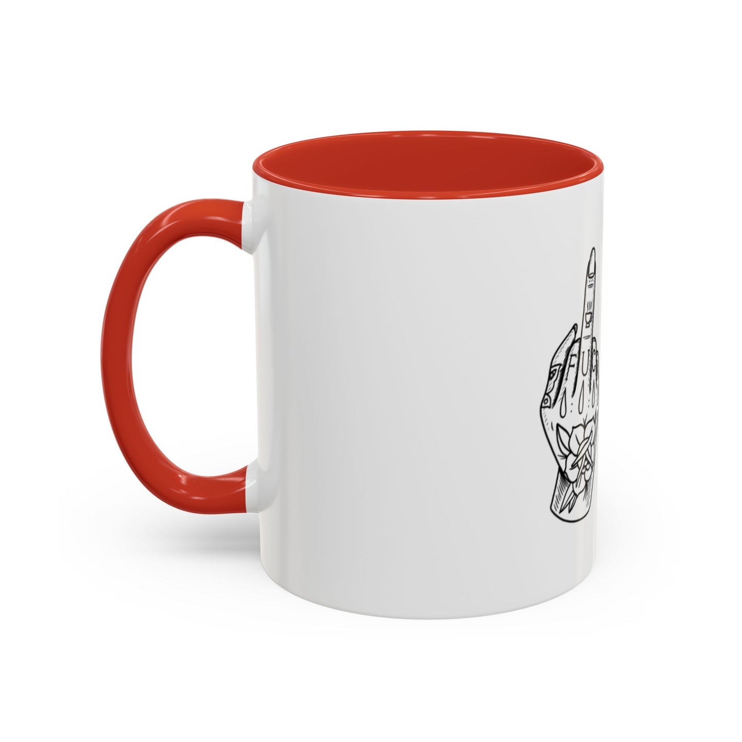 Middle Finger Tattoo Art Accent Coffee Mug