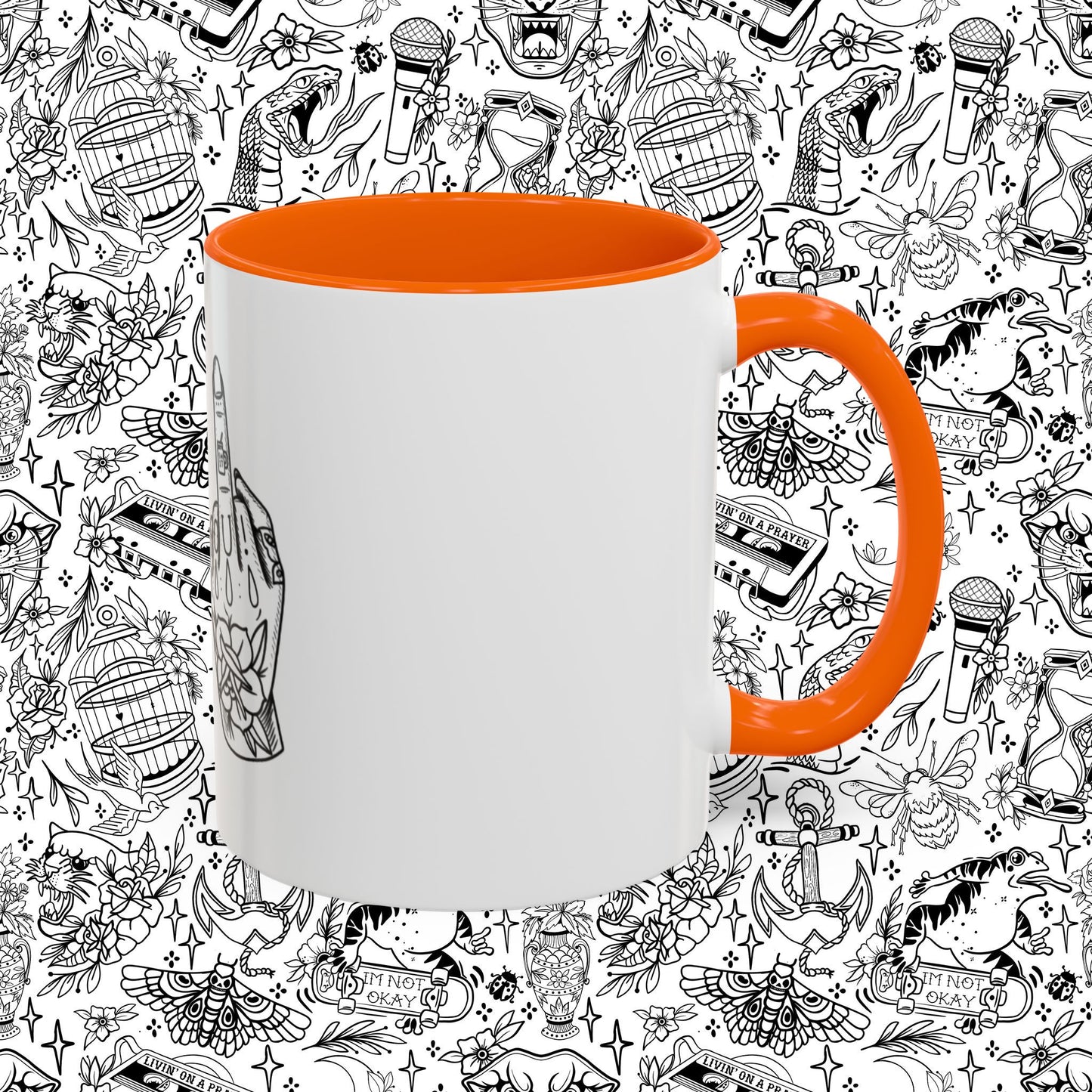 Middle Finger Tattoo Art Accent Coffee Mug