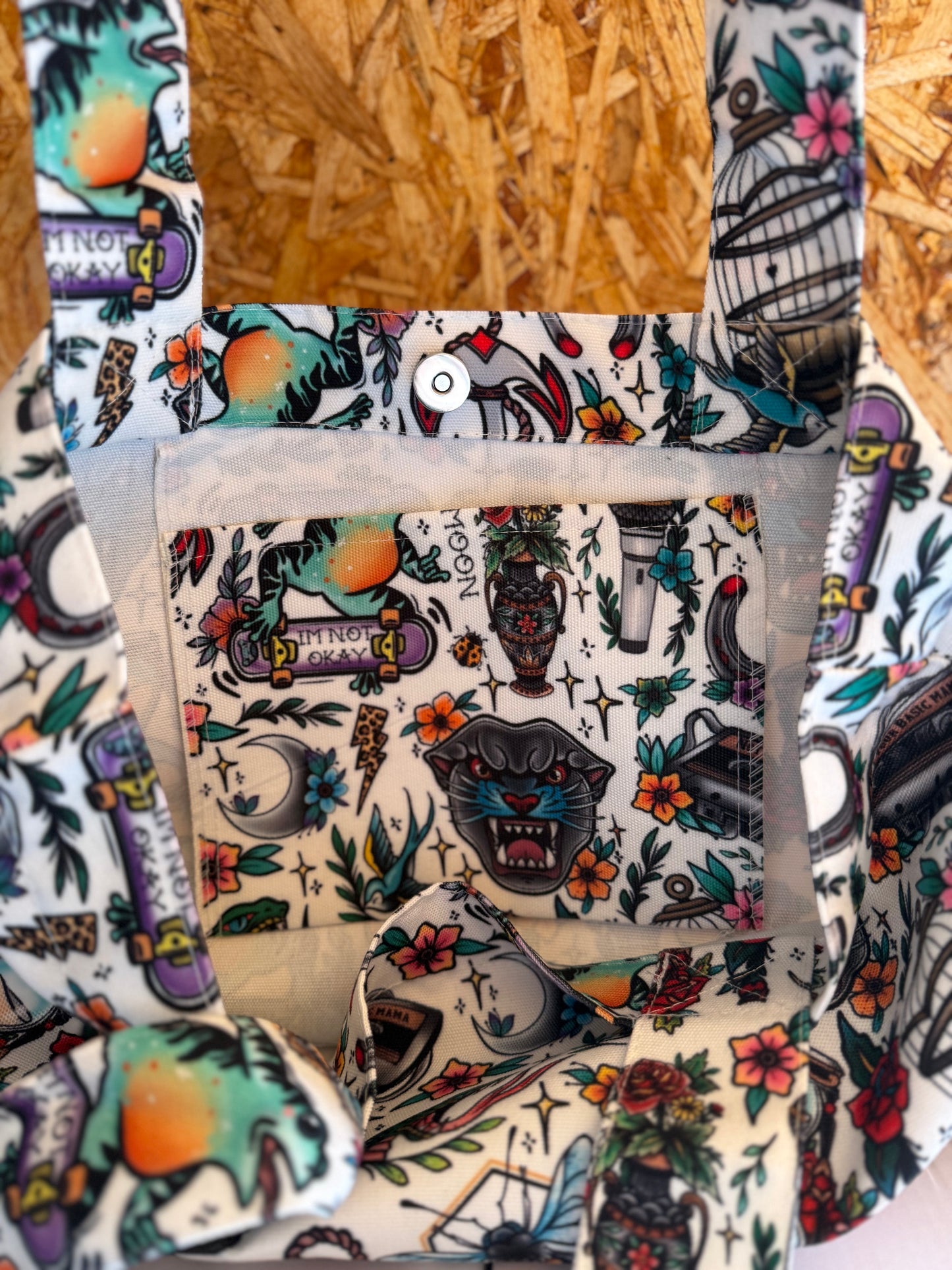Canvas Traditional Tattoo Tote Bag