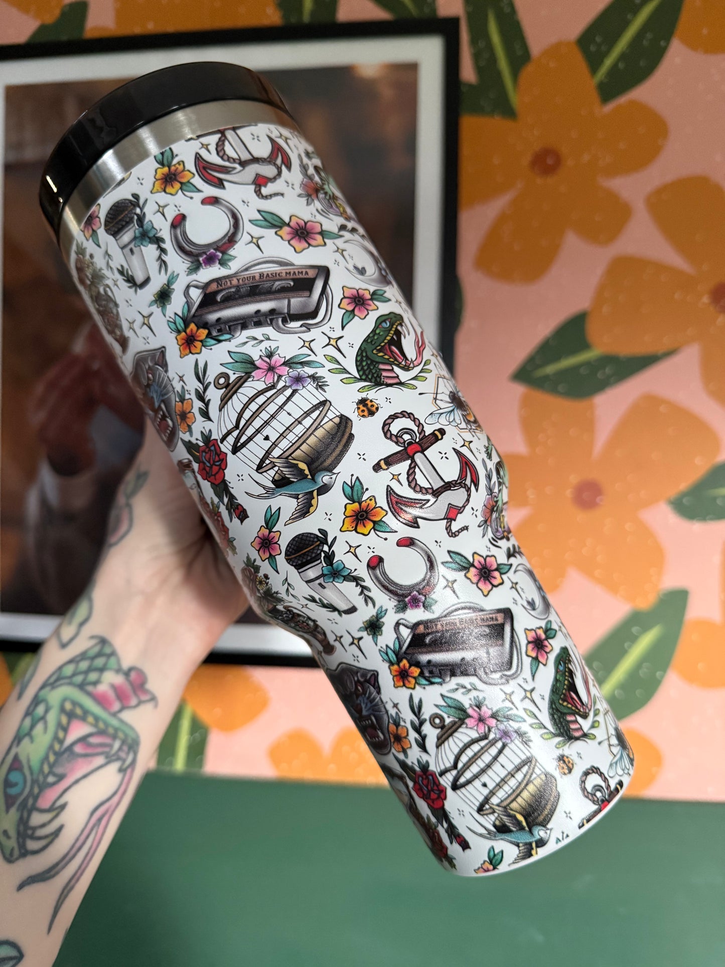 Traditional Tattoo 40OZ Travel Mug
